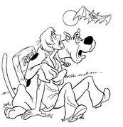 coloriage scoubidou et sammy terrorises au cimetiere